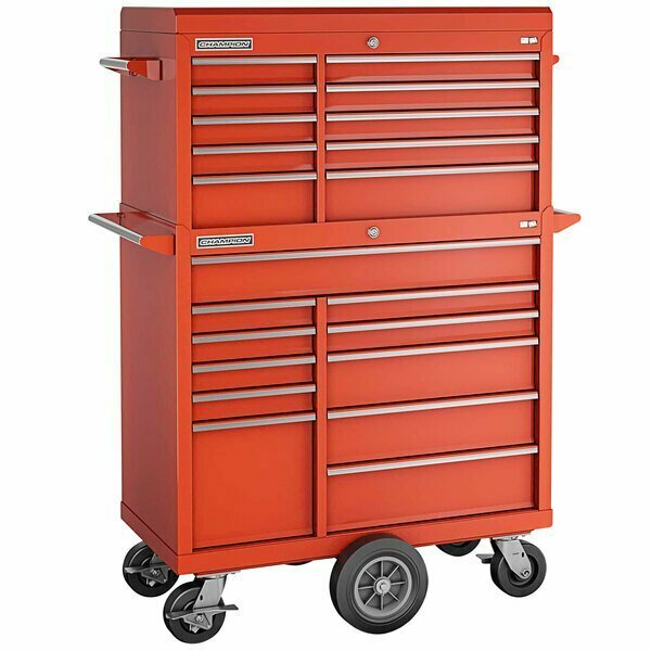 Champion Tool Storage CTS FM Pro Series 20'' x 41'' Red 21-Drawer Top Chest/Mobile Storage Cabinet with Maintenance Cart 5734121MCRD